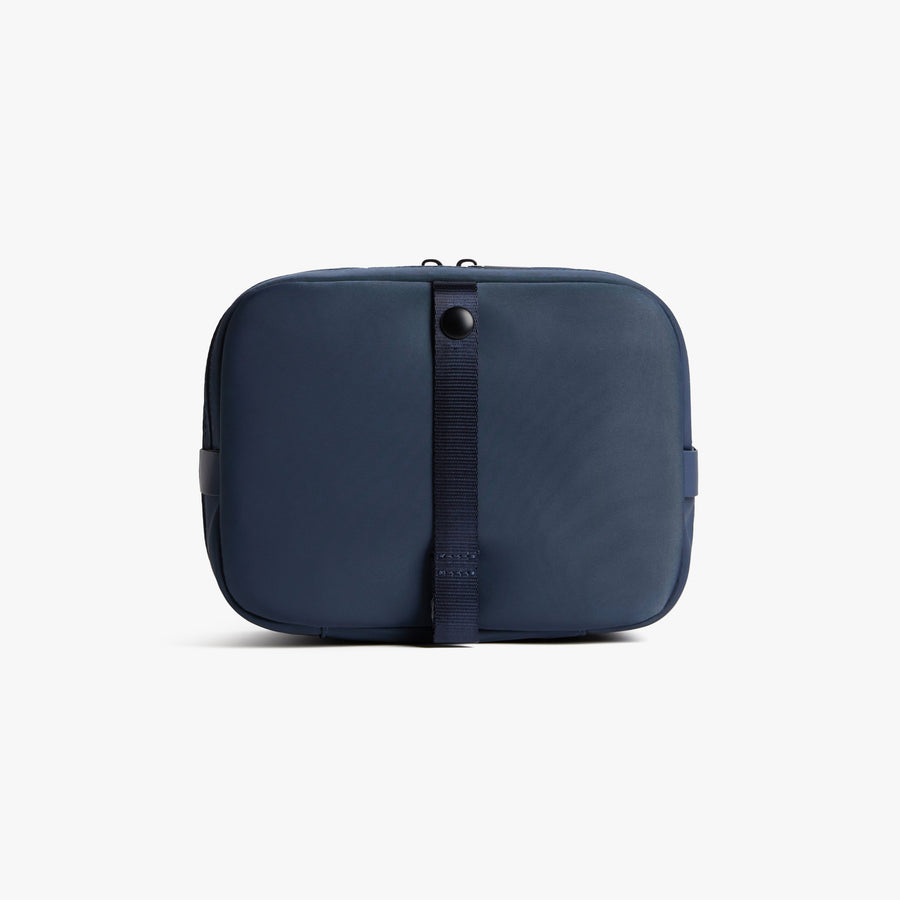 Oxford Blue | Back view of Metro Hanging Toiletry Case in Oxford Blue