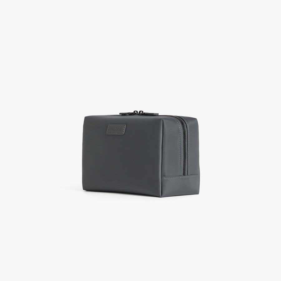 Large / Dover Grey | Angled view of Metro Toiletry Case Large in Dover Grey
