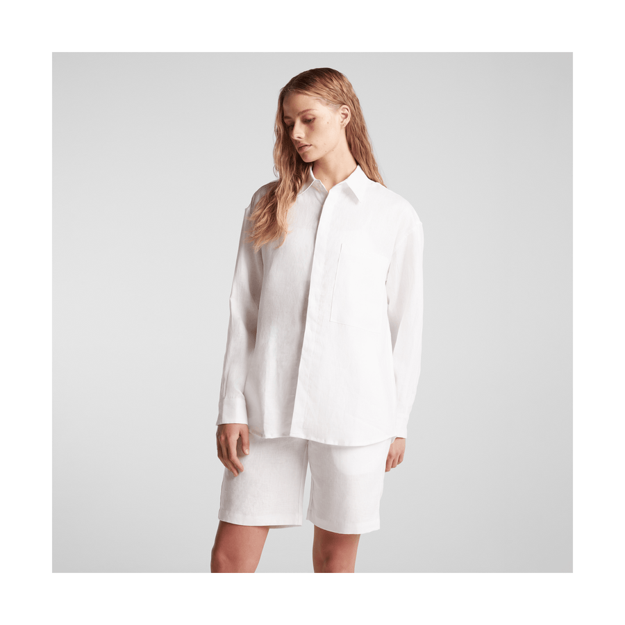 White Scaled | Front view of Algarve Shirt in White