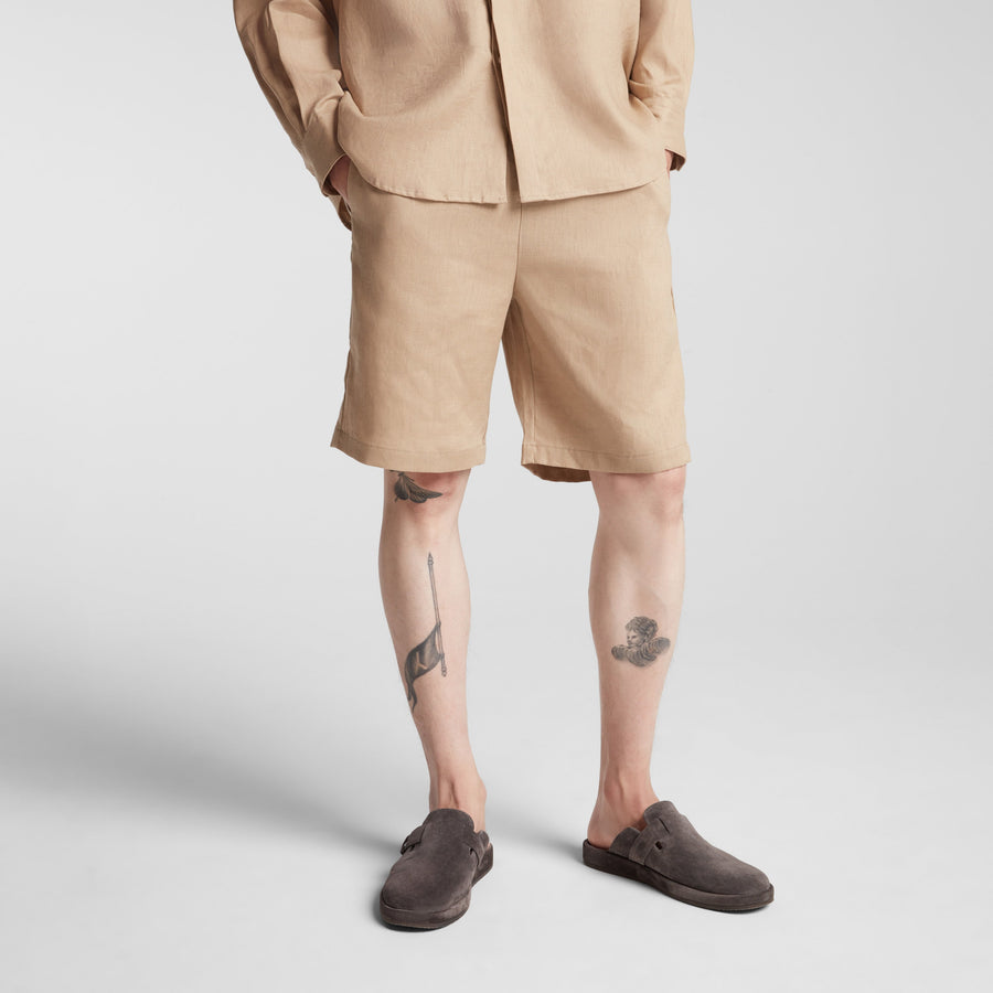 Cliff Stone Cart | Front view of Algarve Shorts in Cliff Stone