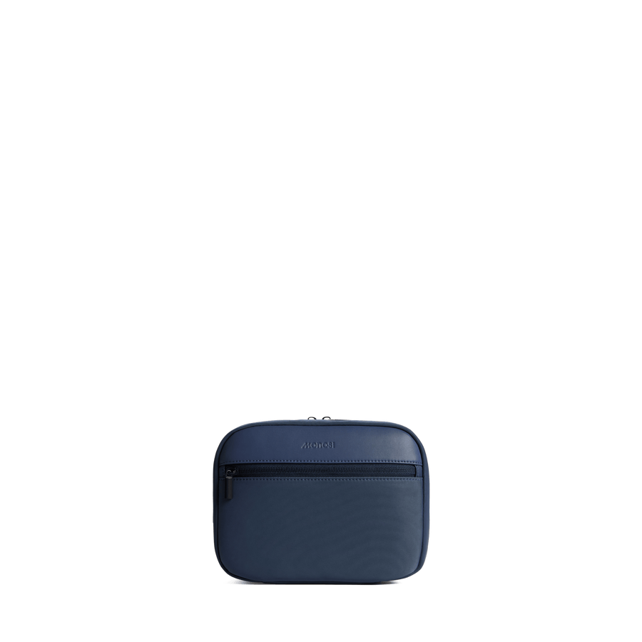 Oxford Blue Scaled | Front view of Metro Hanging Toiletry Case in Oxford Blue