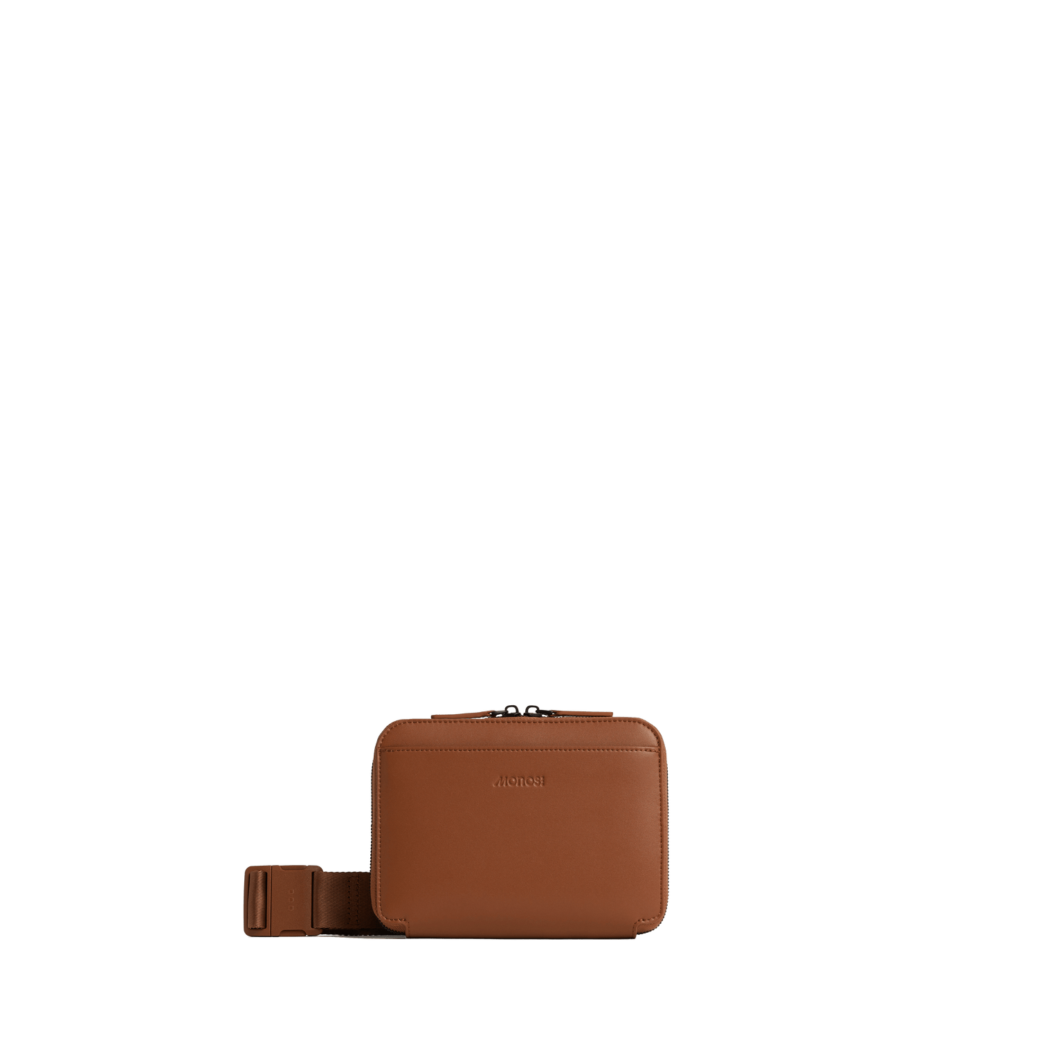 Mahogany (Vegan Leather) Scaled | Front view of Metro Belt Bag in Mahogany