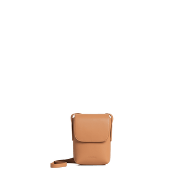 Front view of Metro Mini Crossbody Saddle Tan