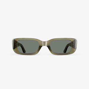 Crystal Sencha / Grey Green Lens | Front view of Mesa Sunglasses in Crystal Sencha with Grey Green Lens