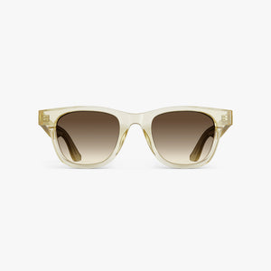 Crystal Champagne / Brown Gradient Lens | Front view of Portico Sunglasses in Crystal Champagne with Brown Gradient Lens