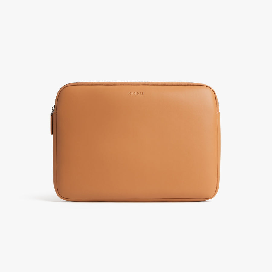 14-inch / Saddle Tan (Vegan Leather) | Metro Laptop Sleeve in Saddle Tan