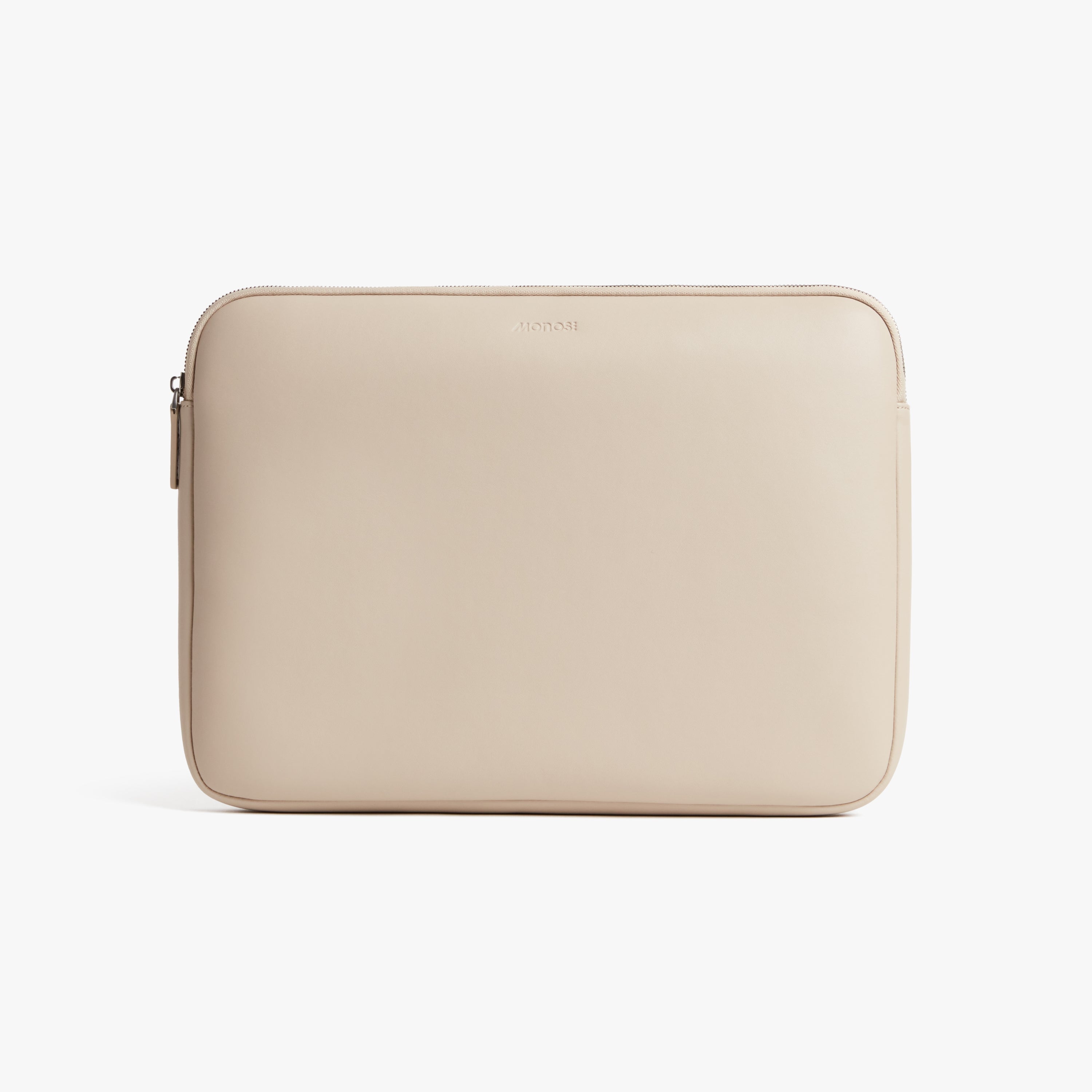 backpacks laptop sleeves all in one carry pouch bag tag Monos Laptop Sleeve 16-Inch - Ivory (Vegan Leather)
