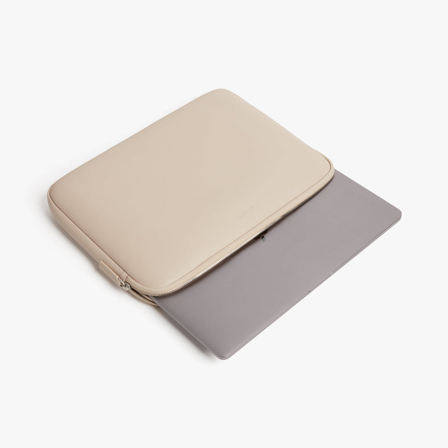 backpacks laptop sleeves all in one carry pouch bag tag Monos Laptop Sleeve 16-Inch - Ivory (Vegan Leather)