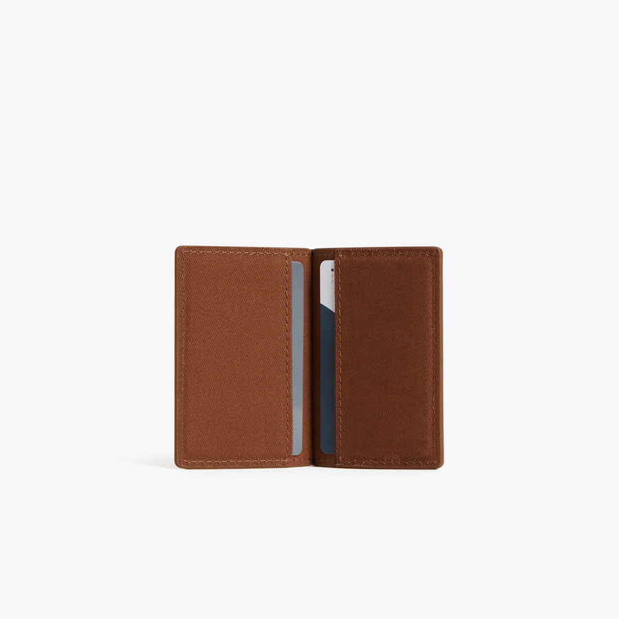 Mahogany | Open view of Slim Wallet in Mahogany