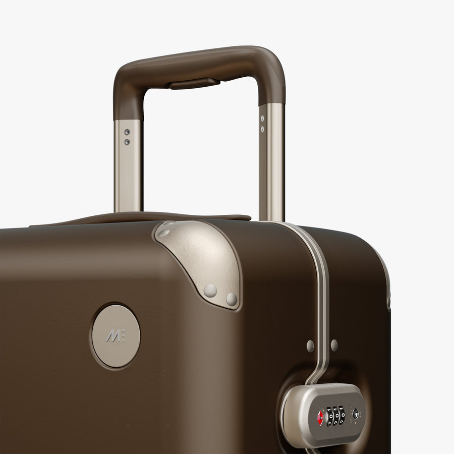 Adobe Brown | Luggage handle view of Hybrid Carry-On Plus in Adobe Brown