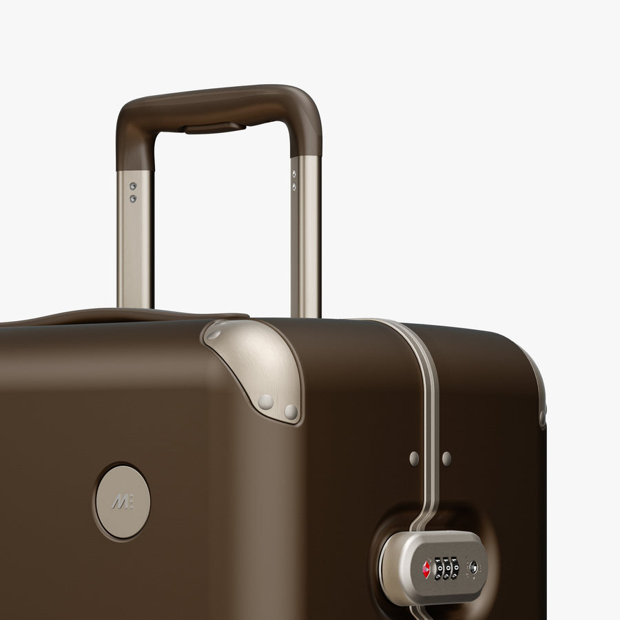 Adobe Brown | Luggage handle view of Hybrid Check-In Large in Adobe Brown