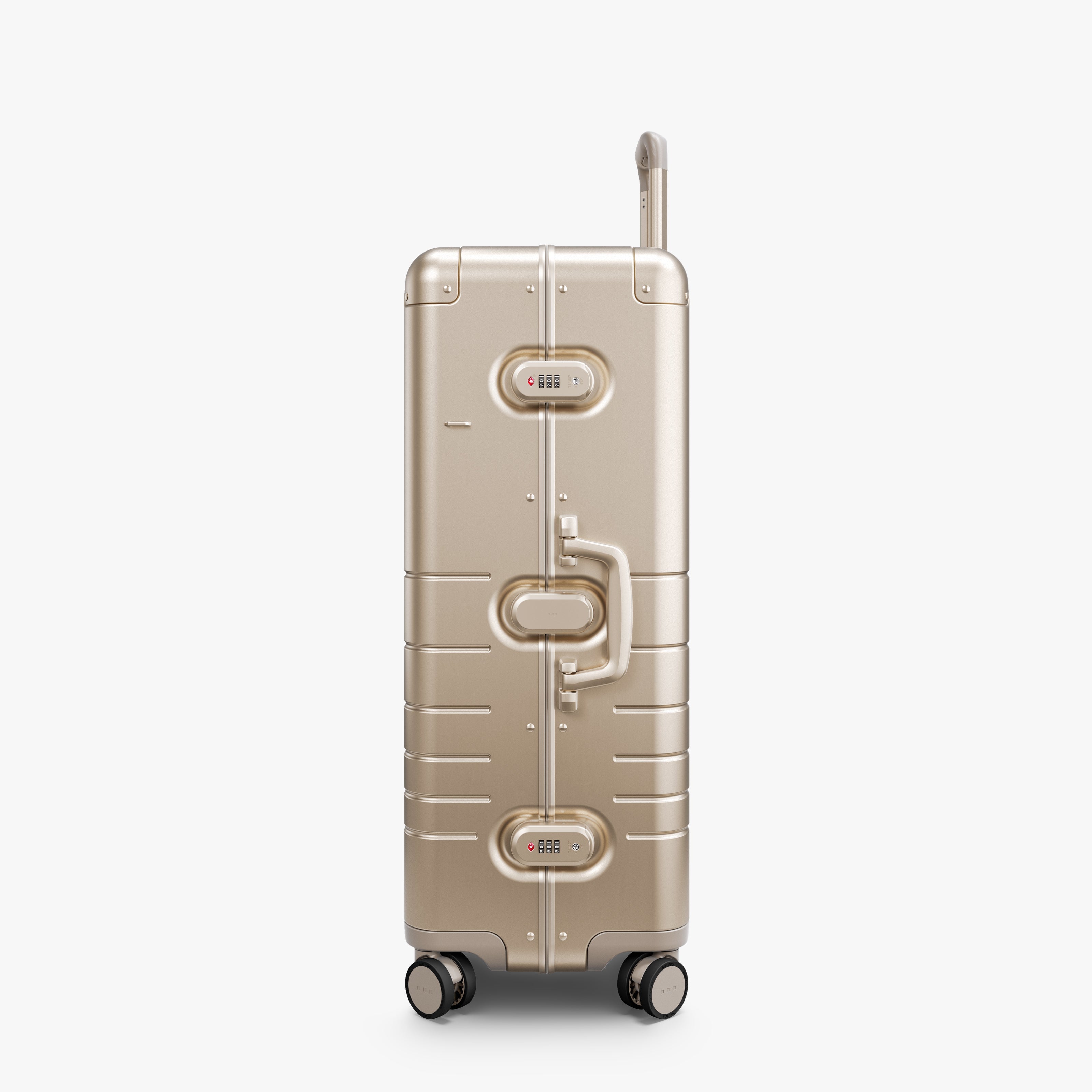 Monos Aluminum Check-In Large Suitcases Champagne Gold Luggage