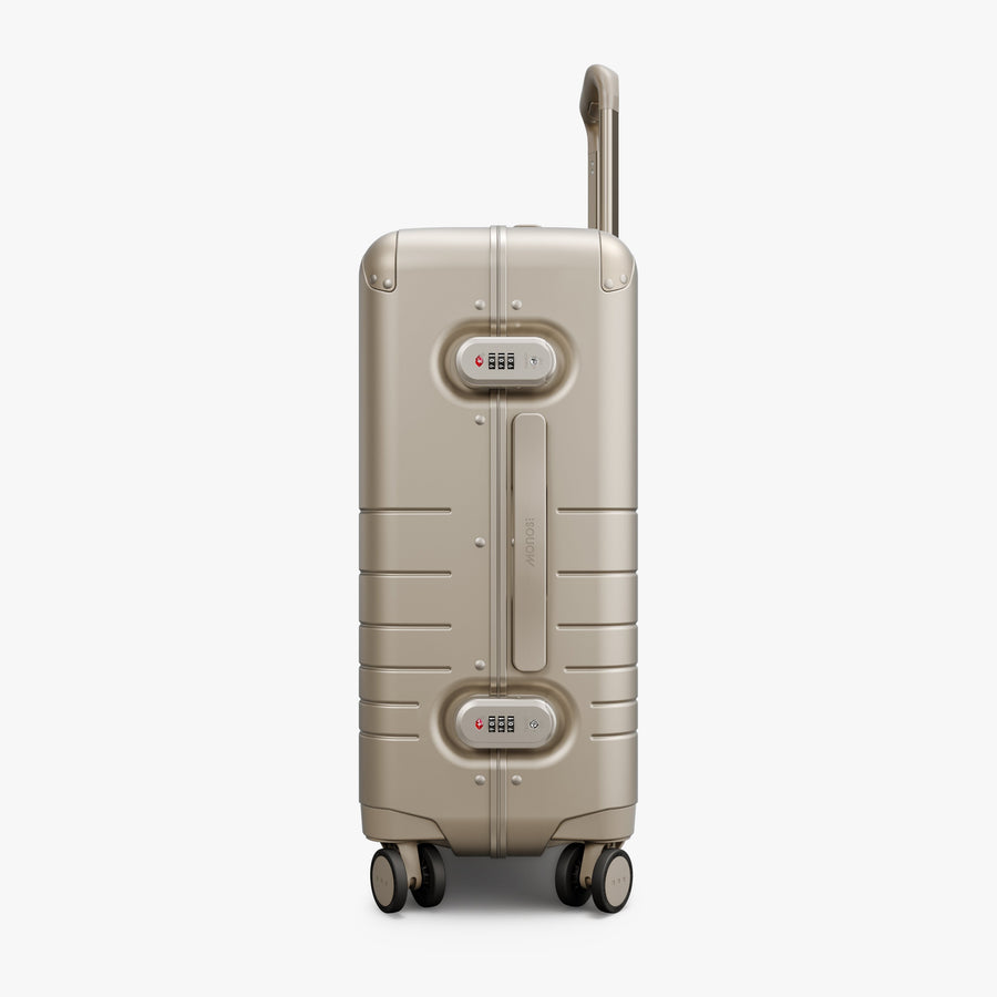 Champagne | Angled view of Hybrid Carry-On in Champagne