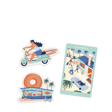 Los Angeles stickers set of three