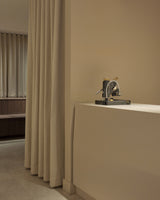 Detail of the embossing station inside the Monos Boston store.