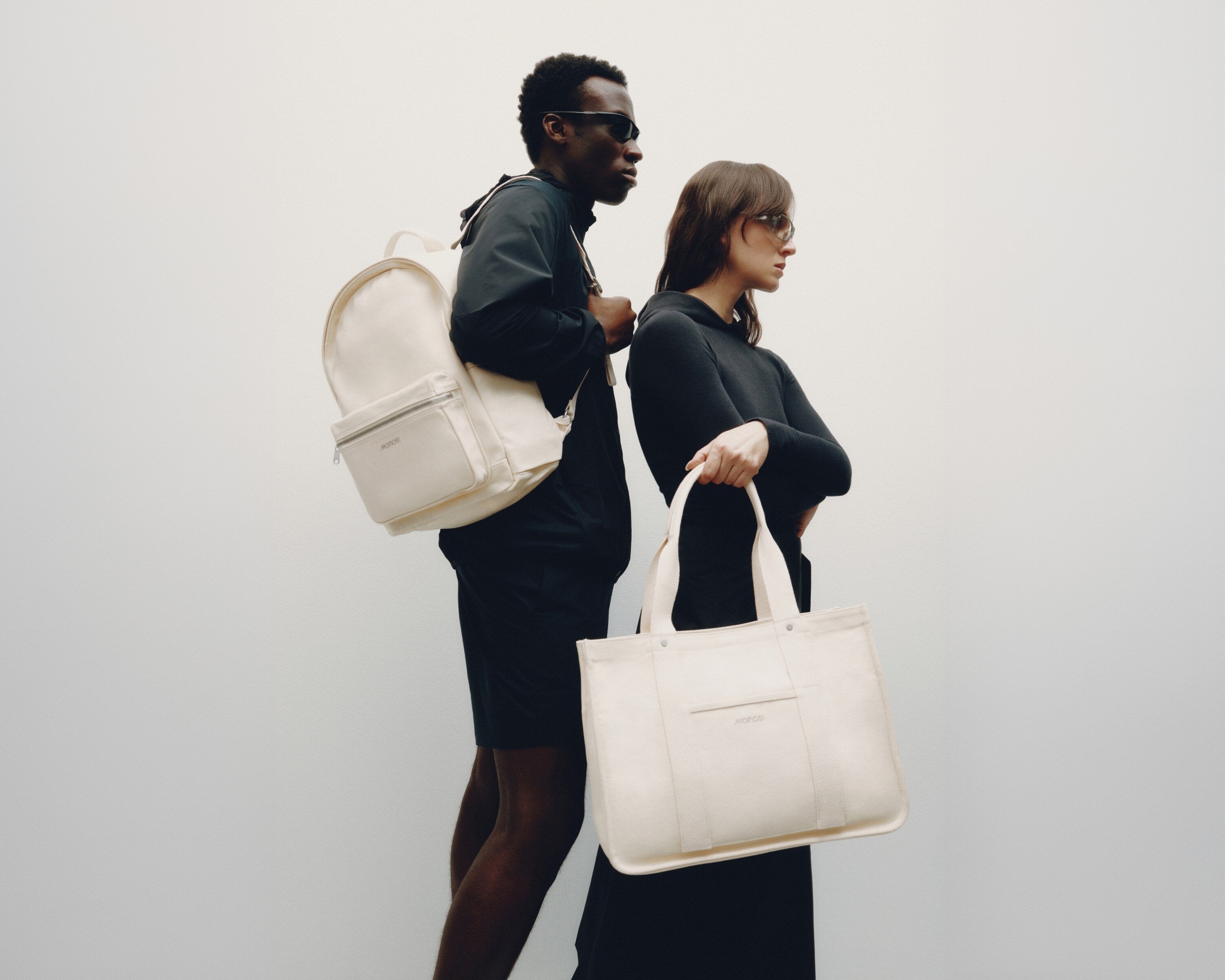 Monos Cream Backpack for Men Gesso Backpack, Premium Cotton Canvas Bag | Monos Luggage main image 2