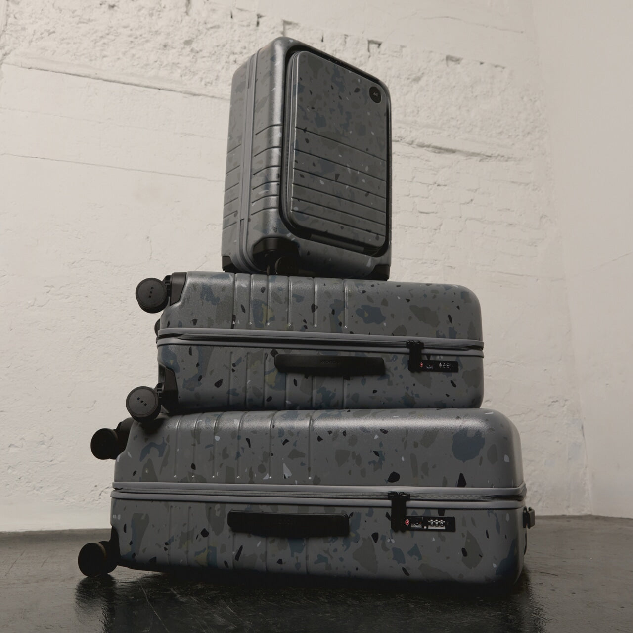 Terrazzo Graphite Luggage Collection | Monos Suitcases