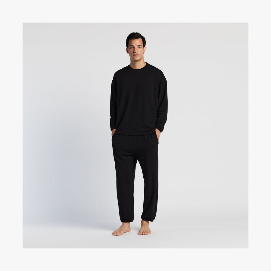 Black | Fully body male view of Kyoto Long Sleeve in Black