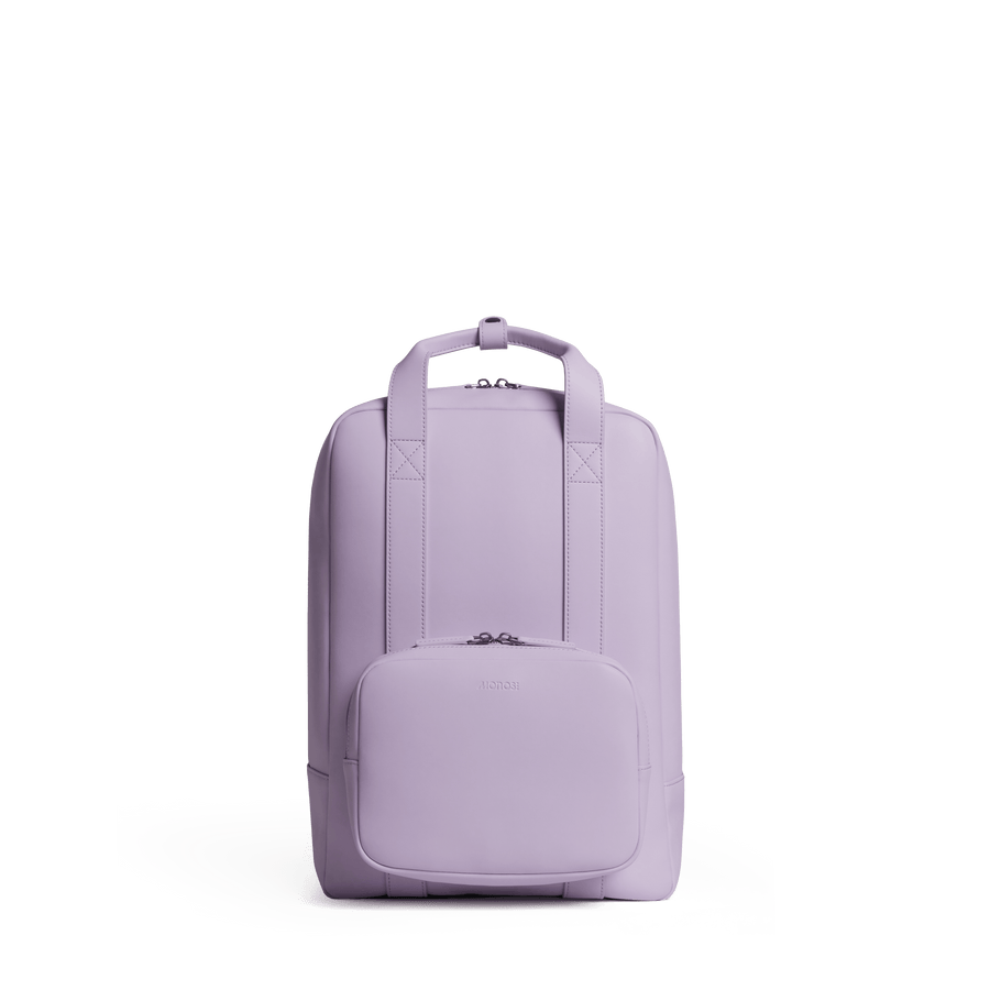 Purple Icing (Vegan Leather) Scaled | Front view of Metro Backpack Purple Icing