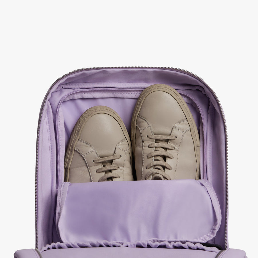 Purple Icing (Vegan Leather) | Inside view of Metro Backpack Purple Icing
