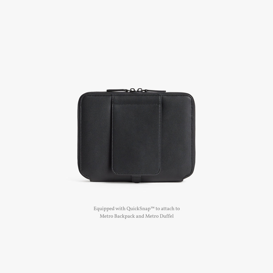 Carbon Black (Vegan Leather) | Back view of Metro Folio Kit in Carbon Black