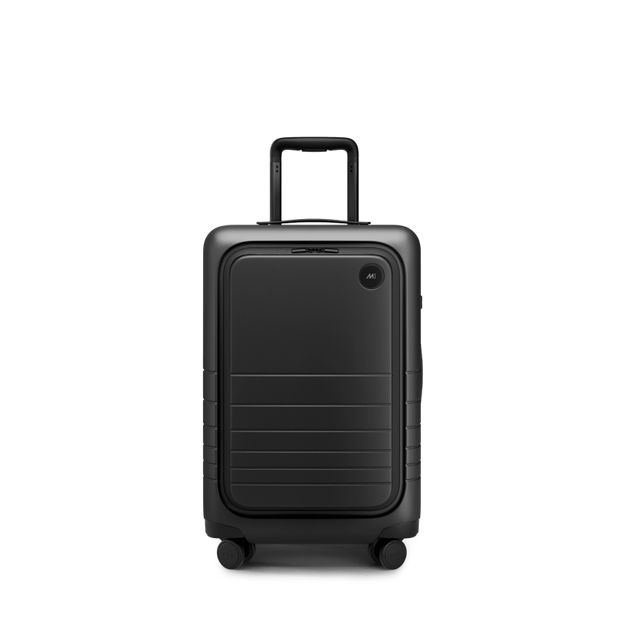Midnight Black Scaled | Front view of Carry-On Pro Plus in Midnight Black