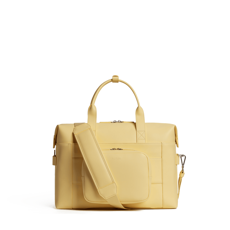 Banana Pudding (Vegan Leather) Scaled | Back view of Metro Duffel in Banana Pudding