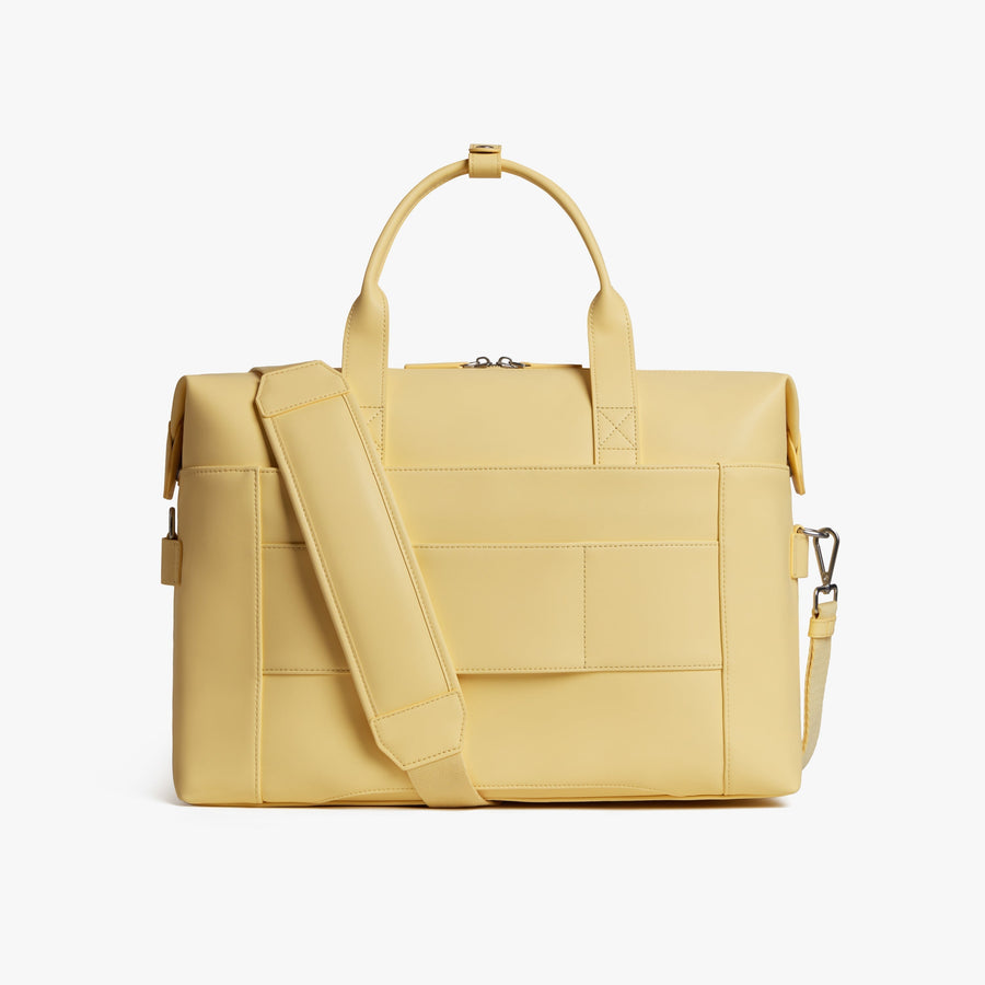 Banana Pudding (Vegan Leather) | Back view of Metro Duffel with kit detached in Banana Pudding