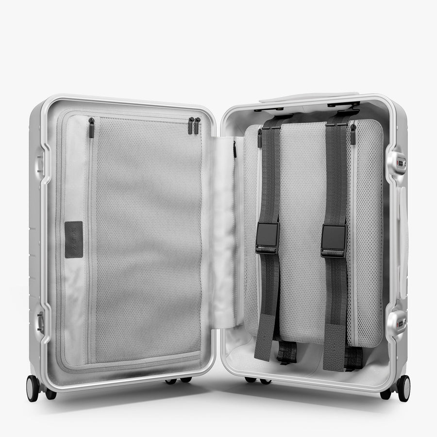 Silver | inside view of Hybrid Carry-On Plus in Silver
