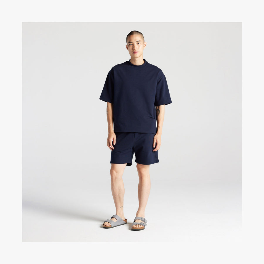 Navy | Full body front view of man in Kyoto Short Sleeve in Navy