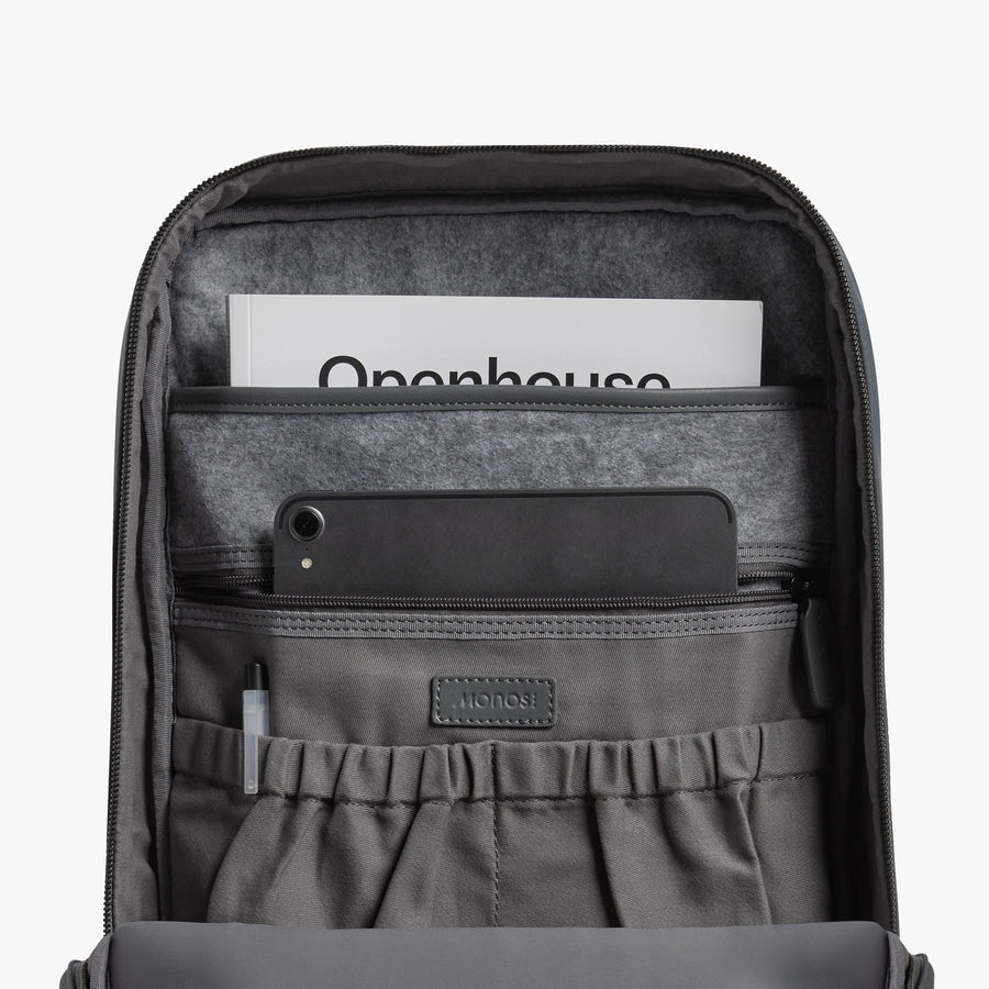 Dover Grey | Inside view of Metro Backpack Dover Grey