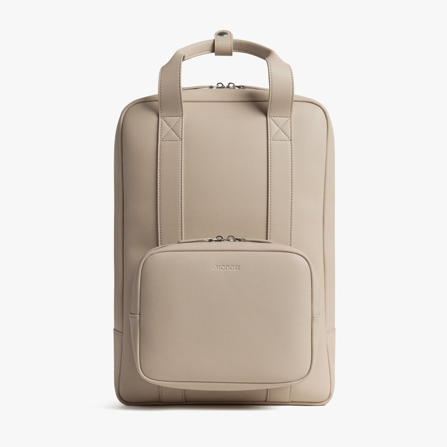 Carry-On Travel Backpack - Ivory - Vegan Leather - 18L
