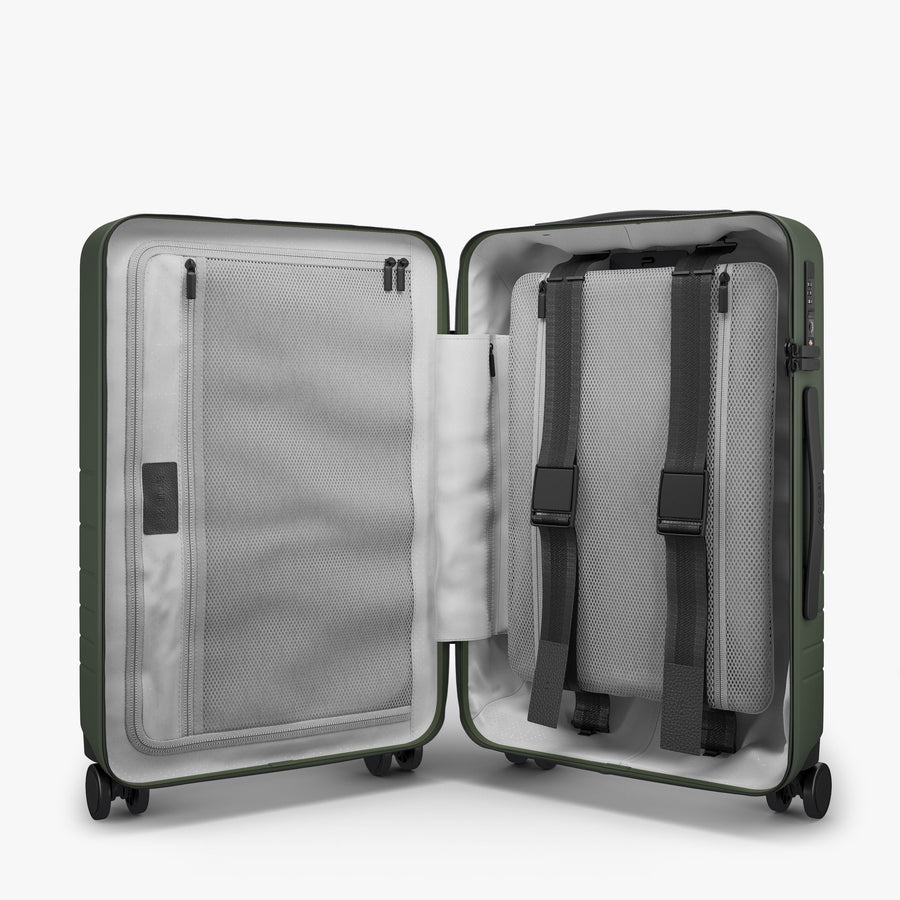 Olive Green | Inside view of Carry-On Plus in Olive Green