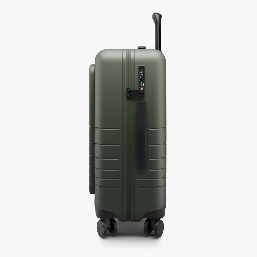 Olive Green | Side view of Carry-On Pro Plus in Olive Green