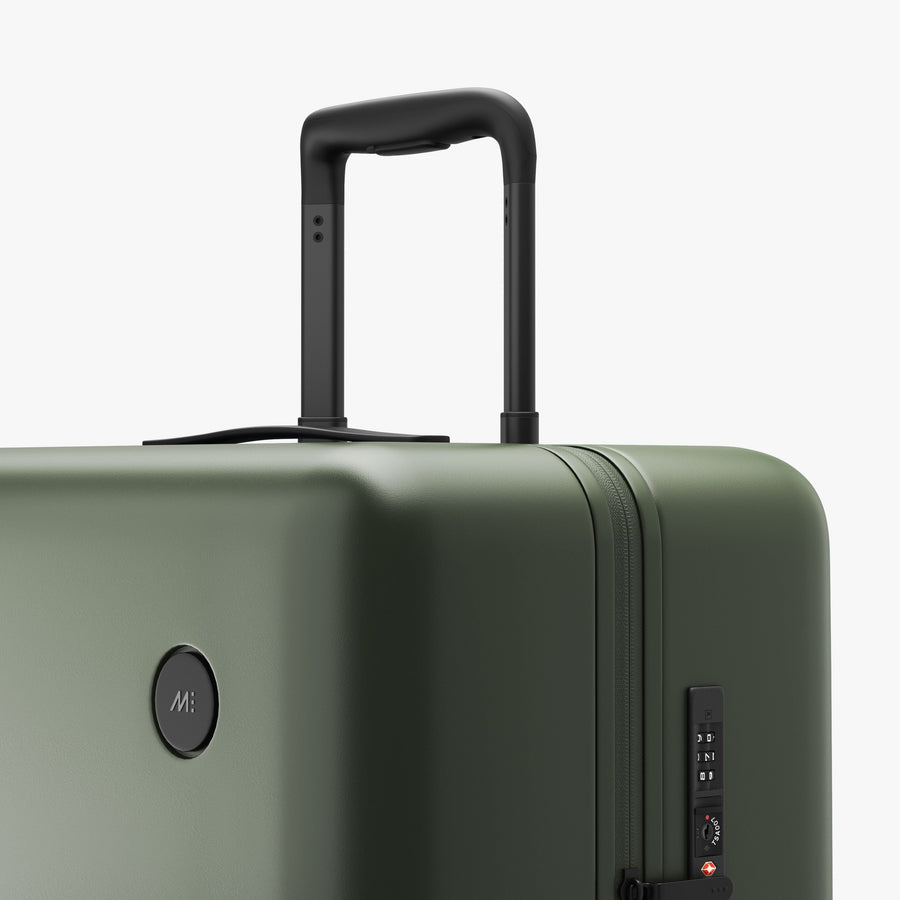 Olive Green | Luggage handle view of Check-In Large in Olive Green