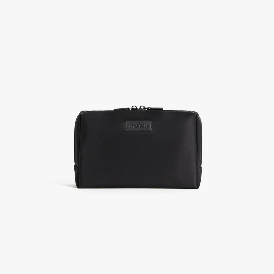 Large / Carbon Black | Front view of Metro Toiletry Case Large in Carbon Black