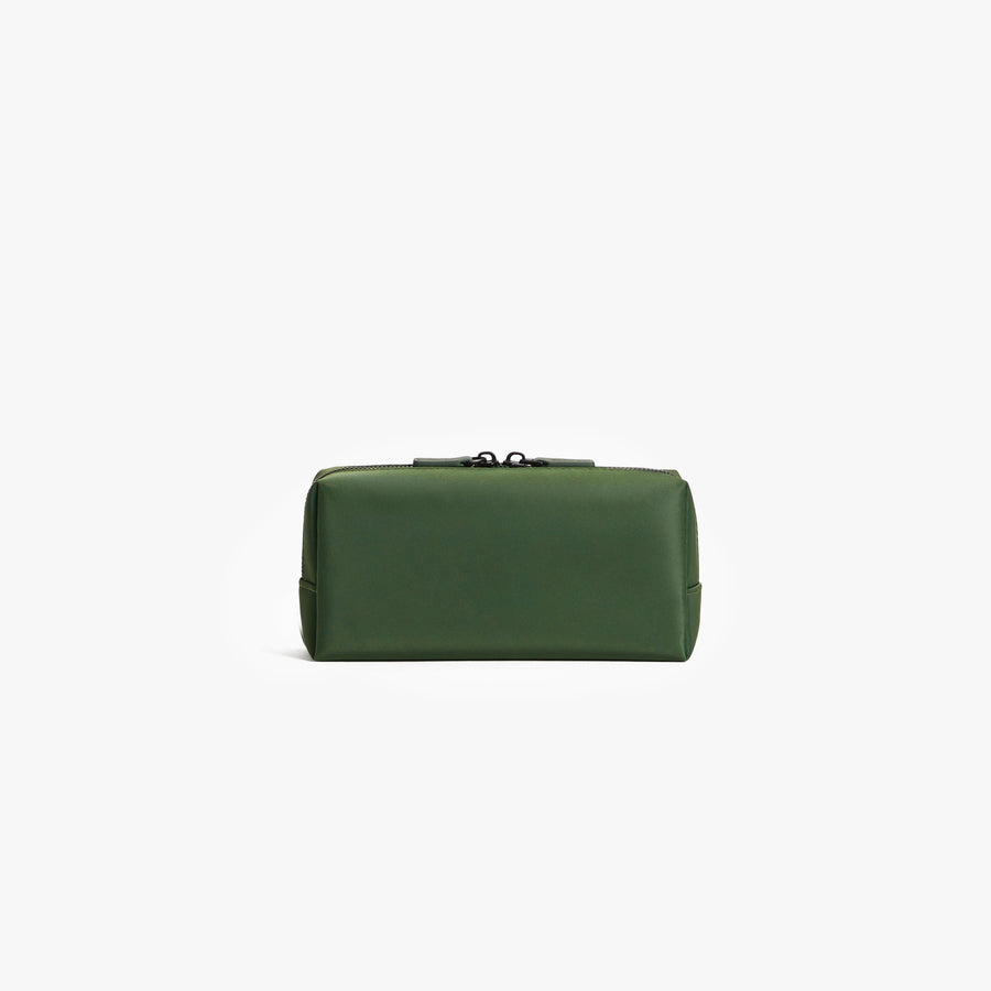 Small / Juniper Green | Back view showing pocket of Metro Toiletry Case Small in Juniper Green